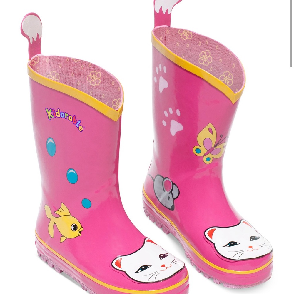 New Kidorable little girl’s lucky cat rain boots 1 gift birthday gift pink cute